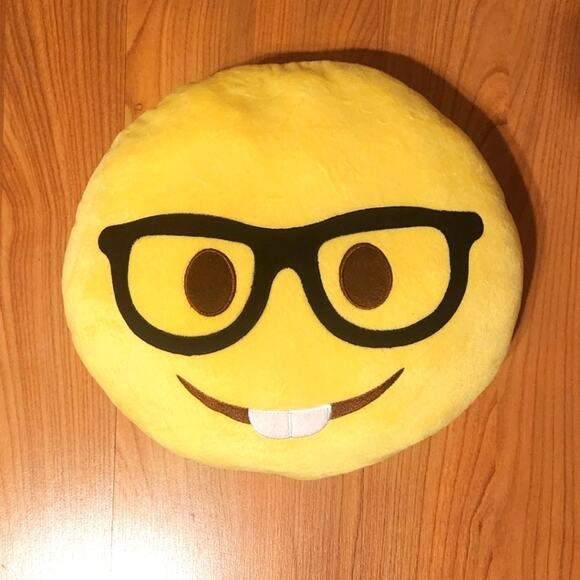 Other - Happy Emojie Nerd 🤓 Pillow EUC